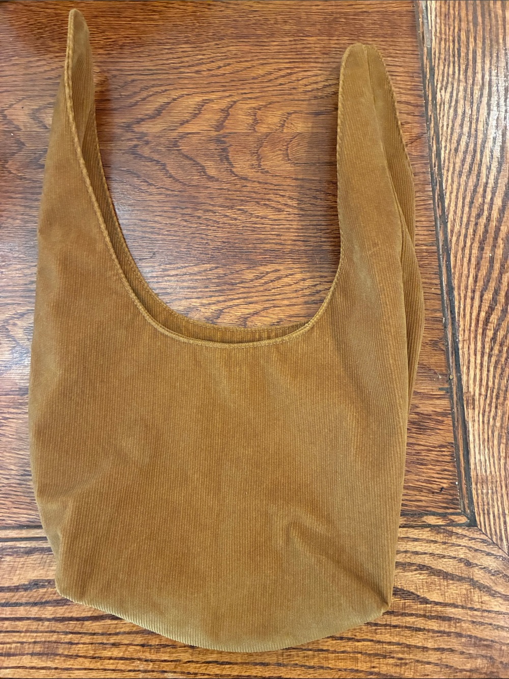 Corduroy Shoulder Hobo Bag in Camel Brown